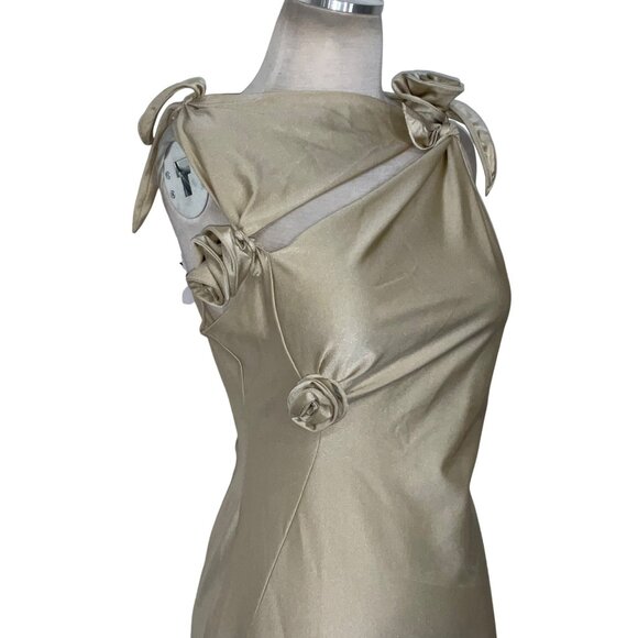 Coperni Gold Asymmetrical Gown with Slit - Picture 6 of 16